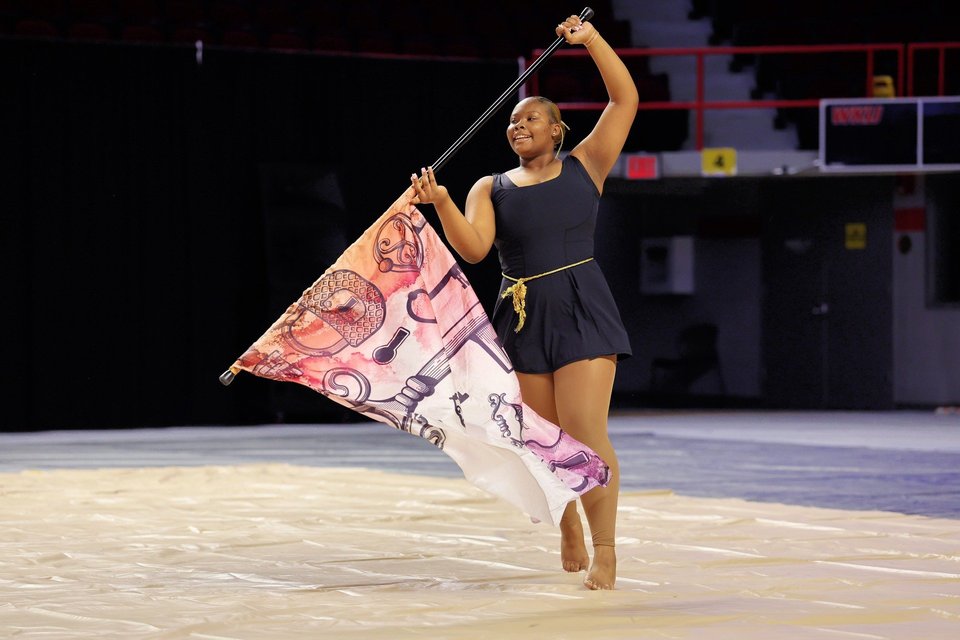 Pinson Valley HS Winter Guard performing