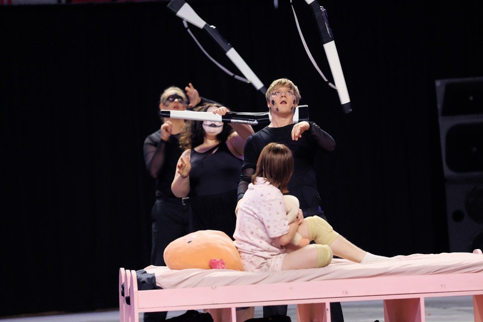 Watertown High School Winterguard performing