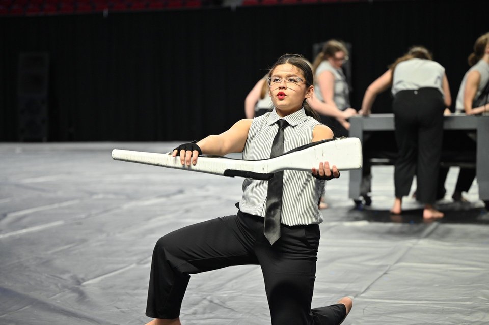 Macon County HS Winter Guard performing