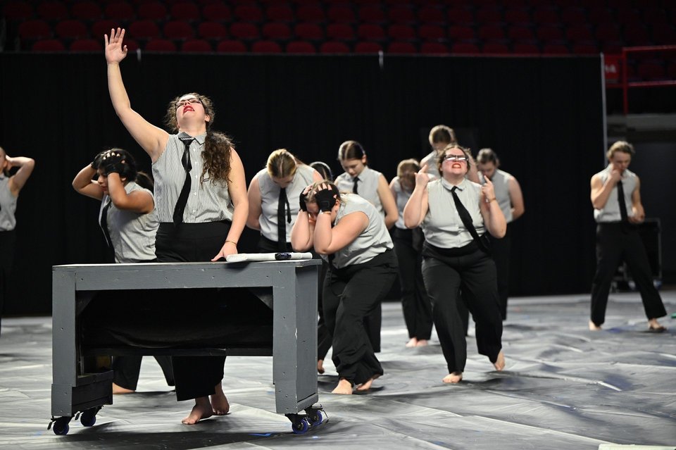 Macon County HS Winter Guard performing