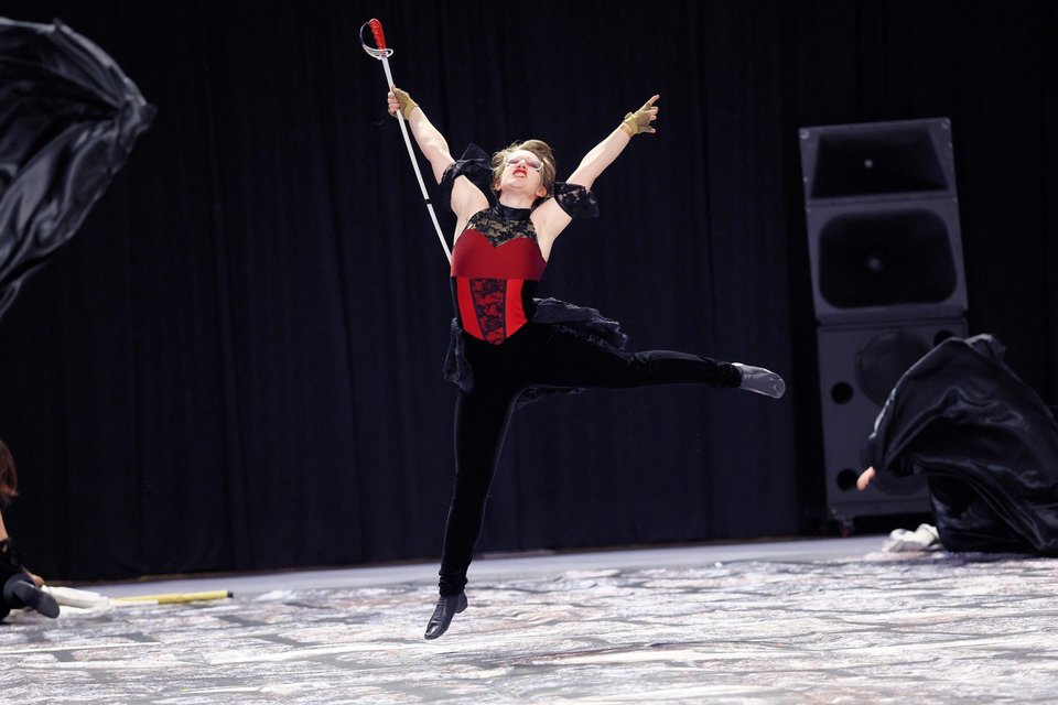 Centennial High School Winter Guard performing