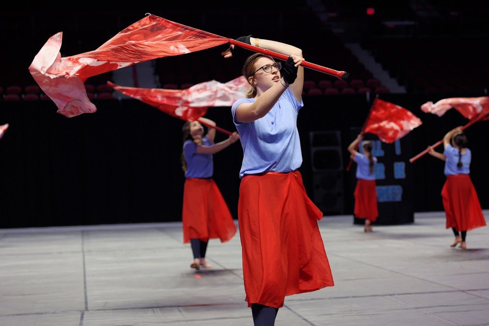Caldwell County High School Winter Guard performing