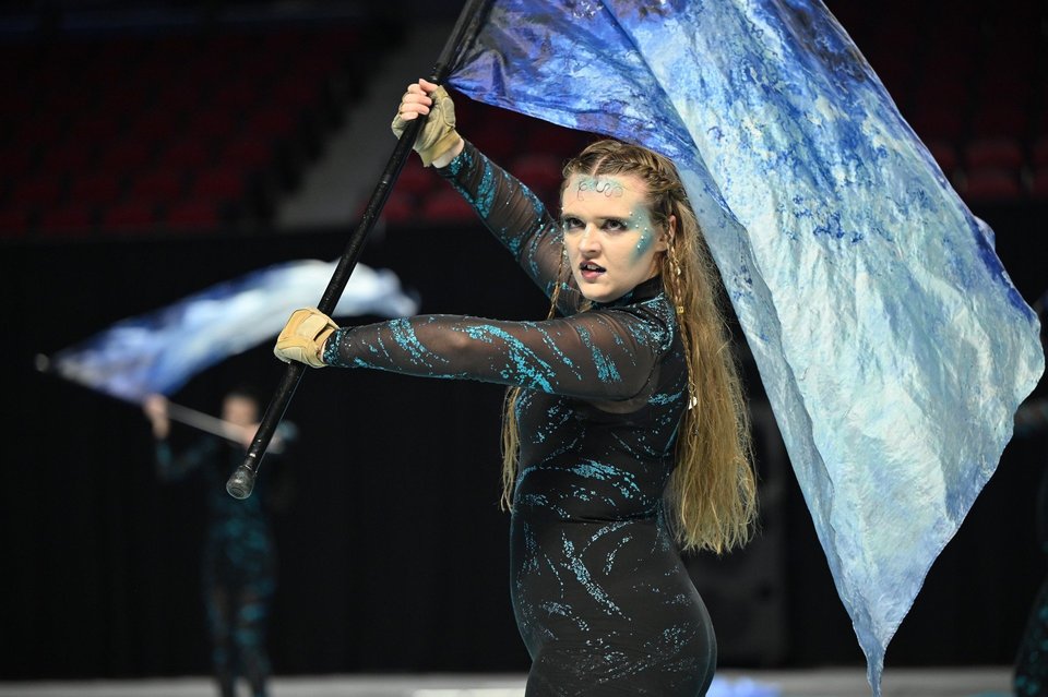 Grayson County HS Winterguard performing