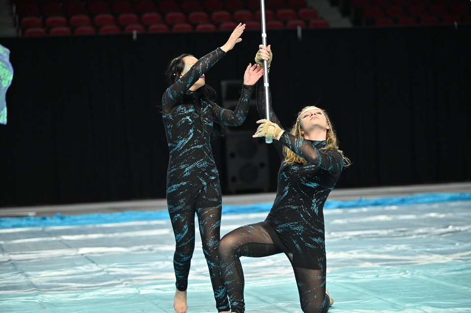 Grayson County HS Winterguard performing