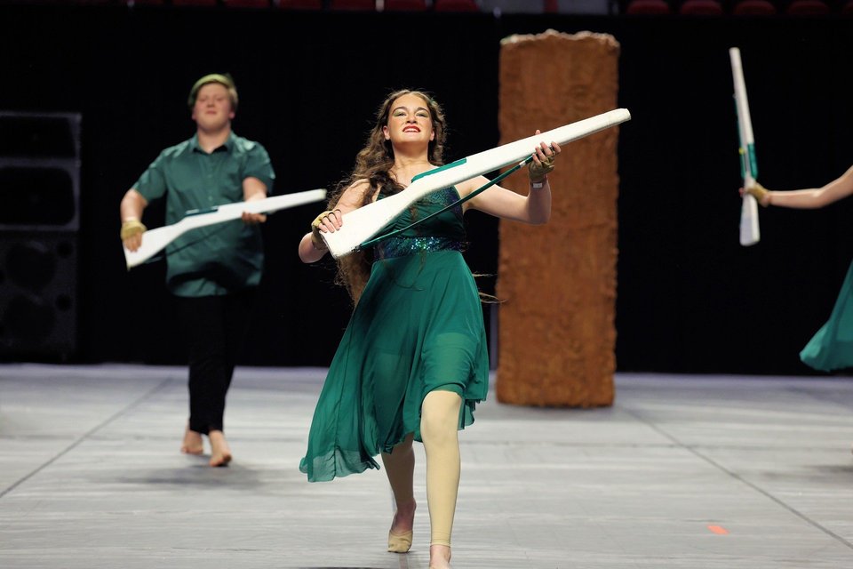 Taylor County High School Winterguard performing