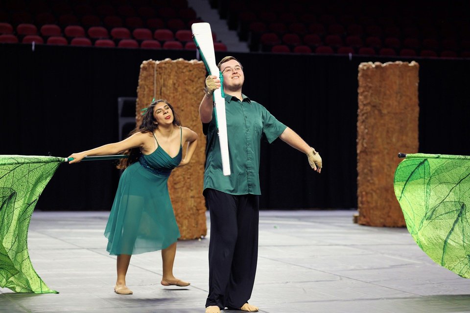 Taylor County High School Winterguard performing