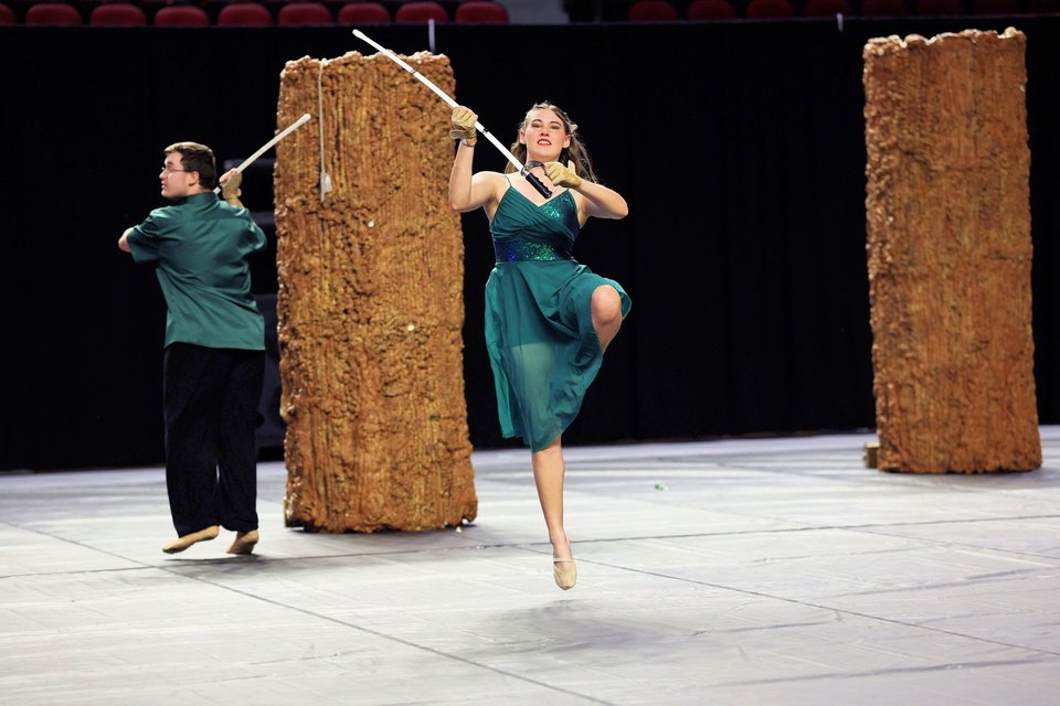 Taylor County High School Winterguard performing