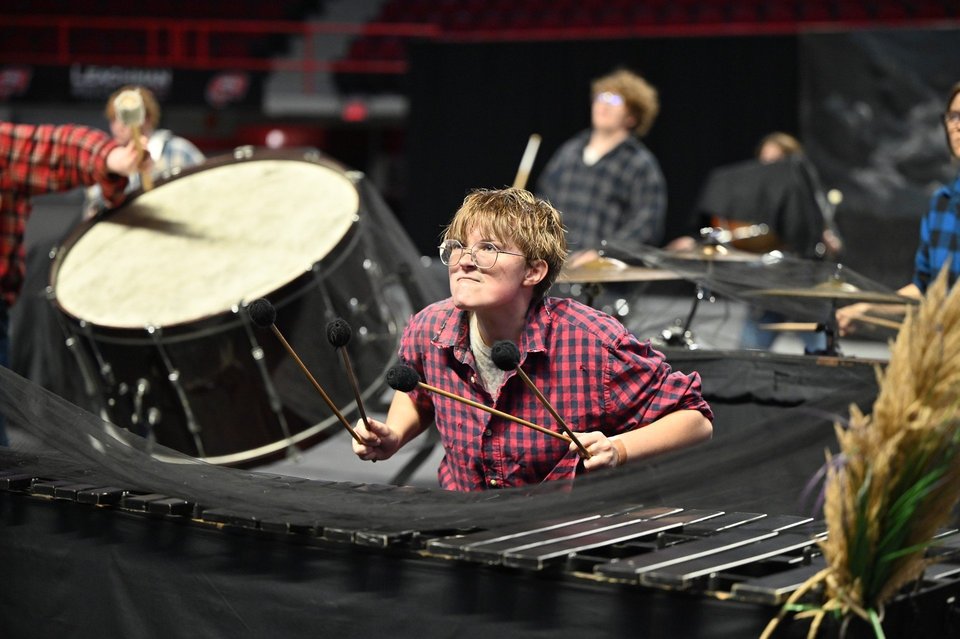 Grayson County Indoor Percussion performing