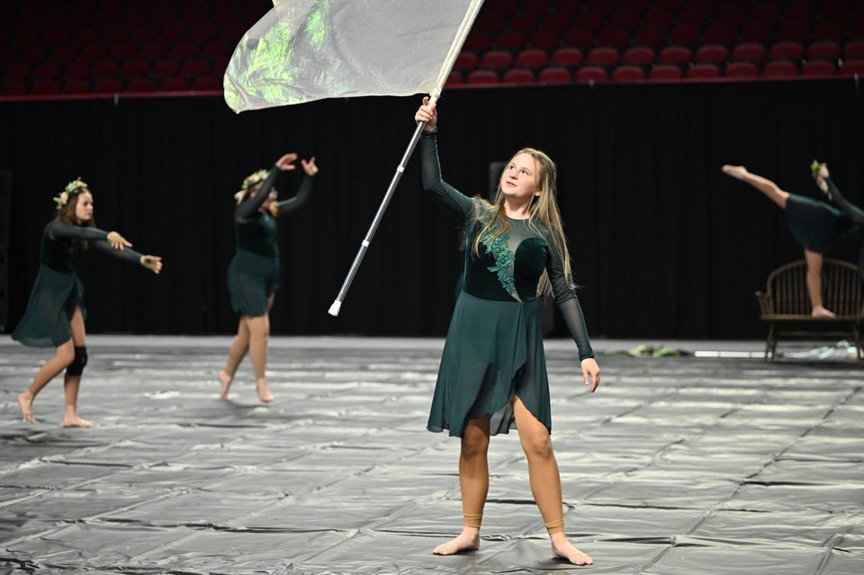 Huntsville High School JV Winterguard performing