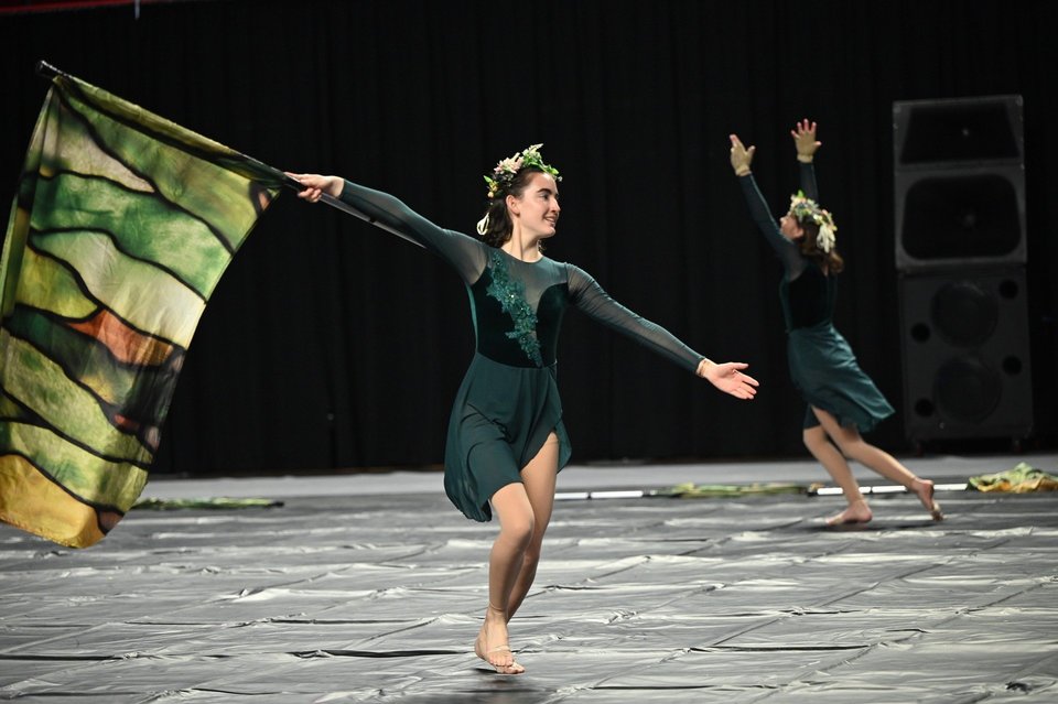 Huntsville High School JV Winterguard performing