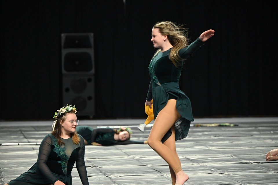 Huntsville High School JV Winterguard performing