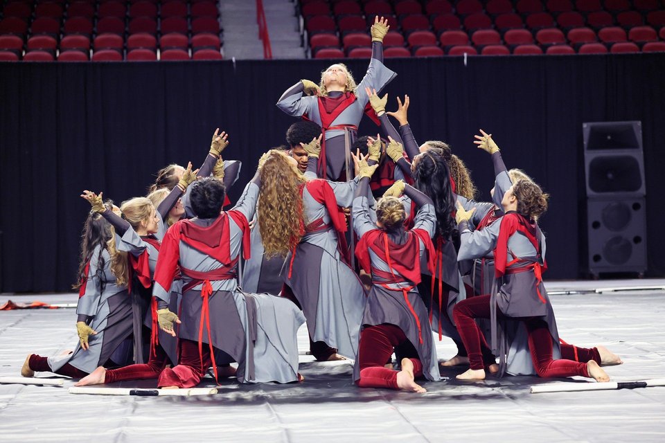 Athens HS Winter Guard performing