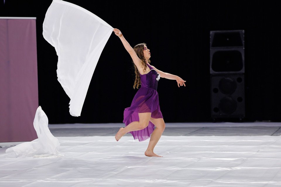 Giles County Winter Guard performing