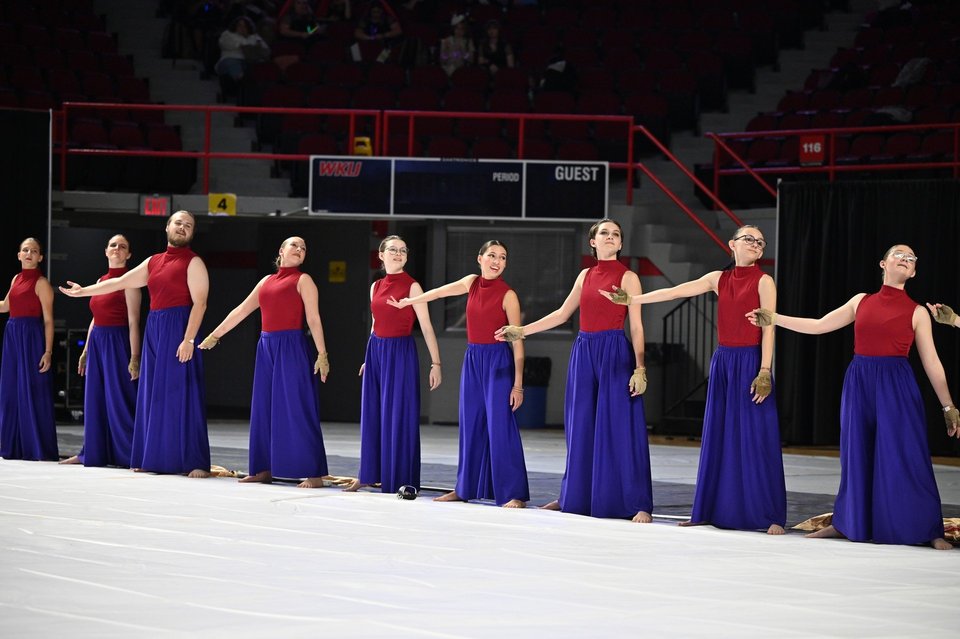 Wilson Central Winter Guard performing